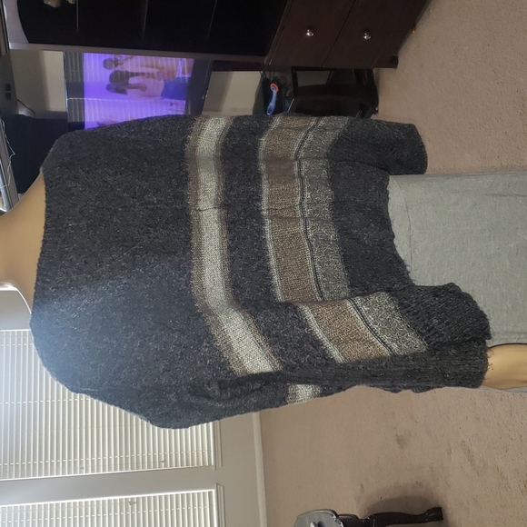 Decree s oversized slouch grey stripes sweater fitted sleeves - Picture 4 of 8
